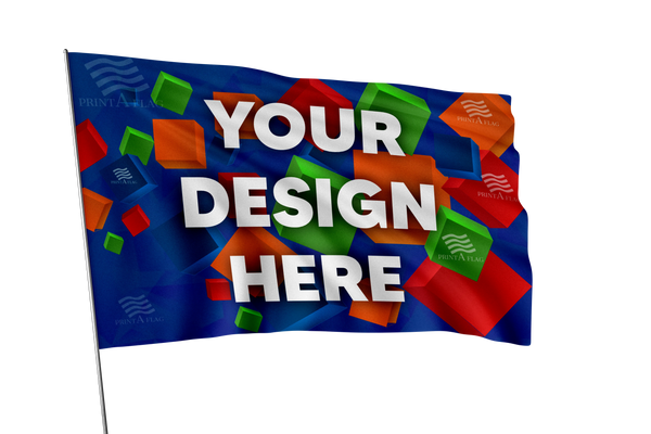 Outdoor flag with customizable design for events or promotions.