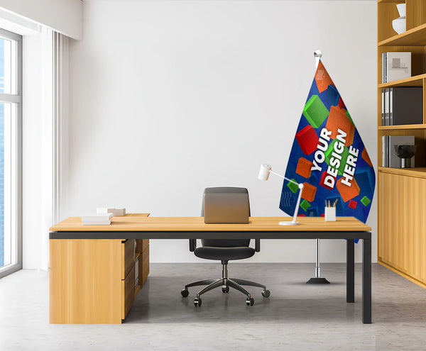 Premium executive flag for indoor conference use.
