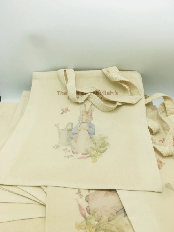 cream-colored canvas tote bag