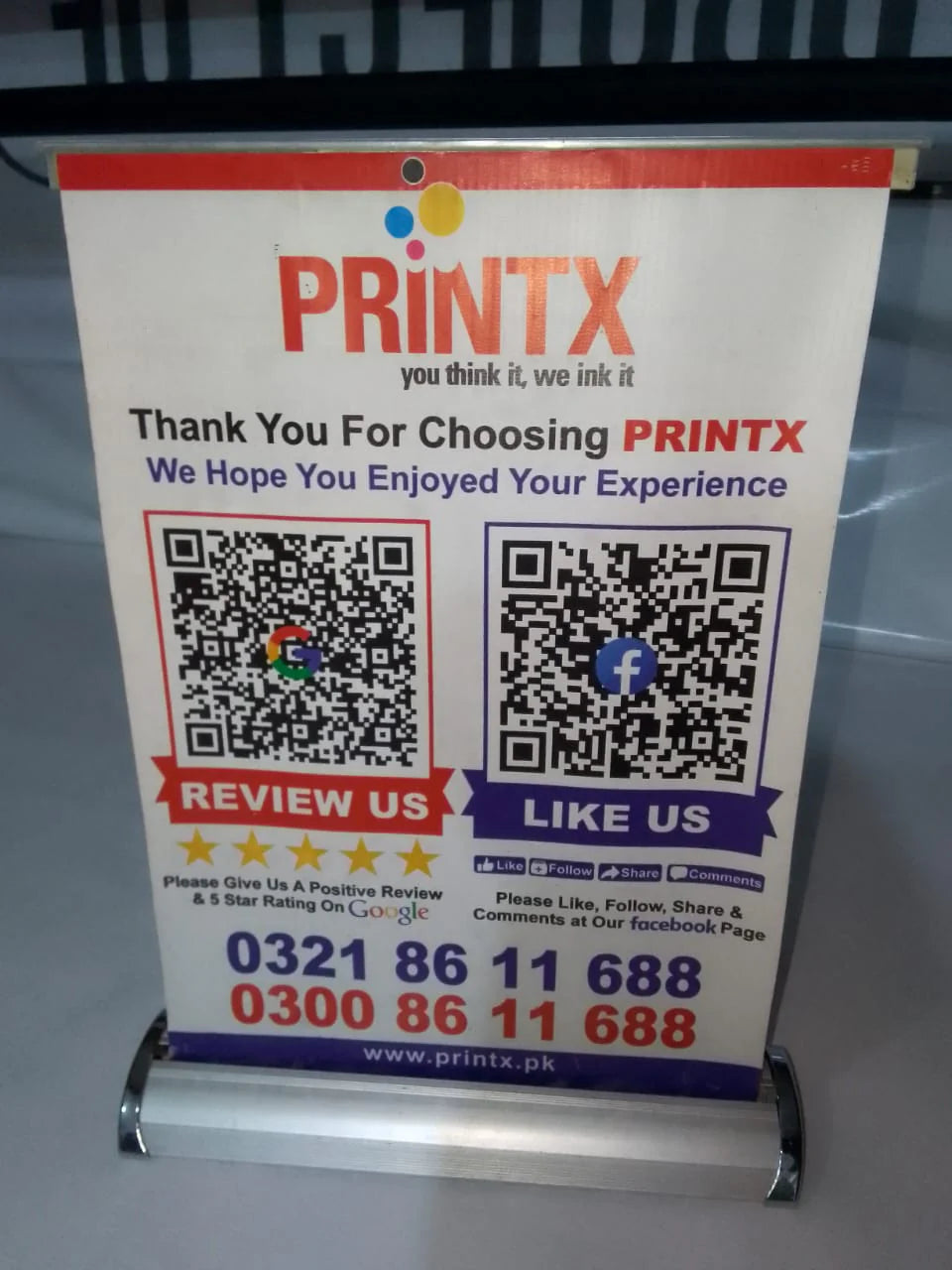 A3 roll-up table stand for portable promotional display