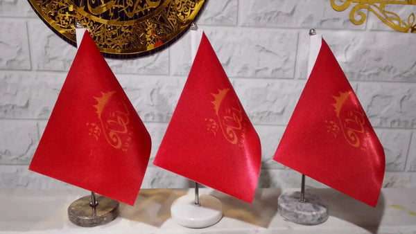 Single Table Flag – Marble Base | Customizable