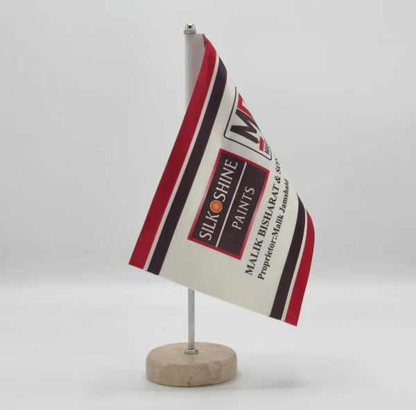 Single Table Flag – Marble Base | Customizable