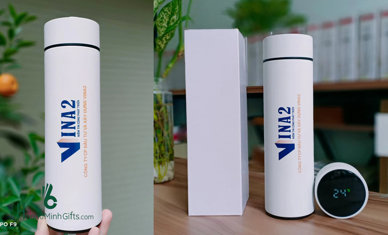 500ml sublimation bottle with LED temperature display, customizable.