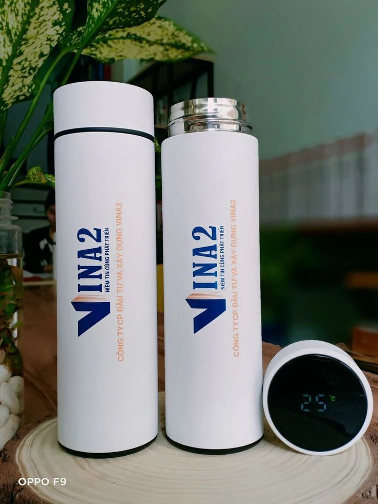 500ml sublimation bottle with LED temperature display, customizable.