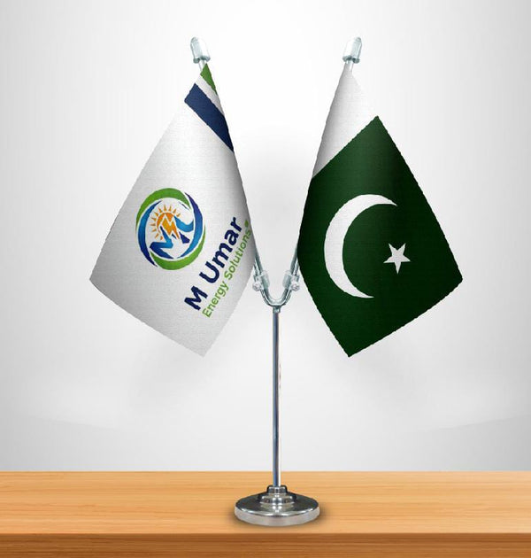 Double Table Flag – Normal Base | Customizable | Double-Sided Printing | Imported Silk Fabric